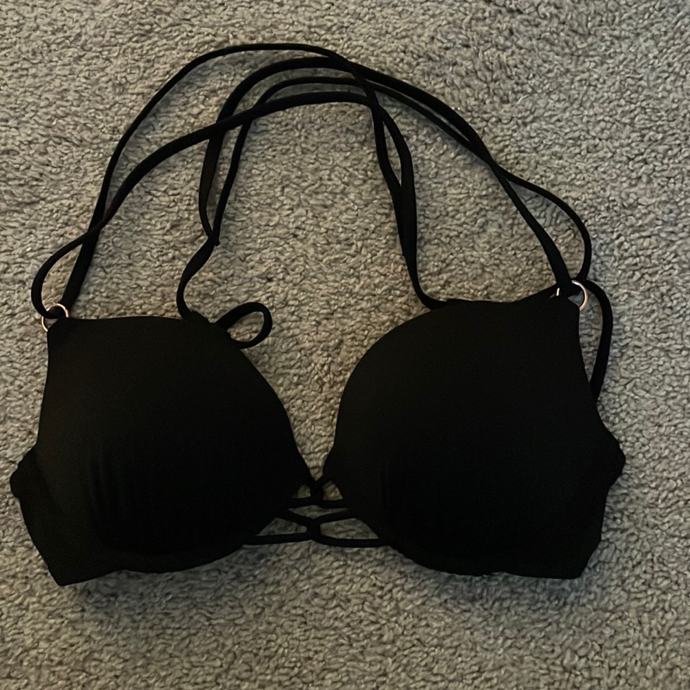 Push up underwire black swimsuit top size 36B NWOT